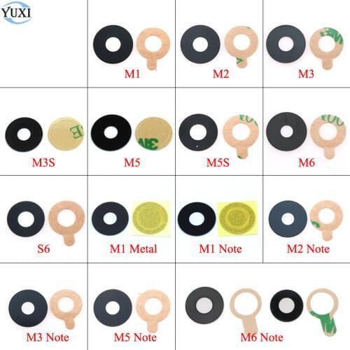 YuXi Rear Back Camera Glass Lens Cover With Adhesive For Meizu M1 Metal M2 M3 M3S M5 M5S M6 Note S6 Replacement Repair Parts