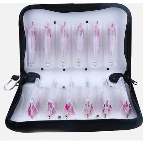 Squid Jig Bag Pouch Both Side Storage Lure Case Holder Wallet Clear 12 compartment Fishing Accessary