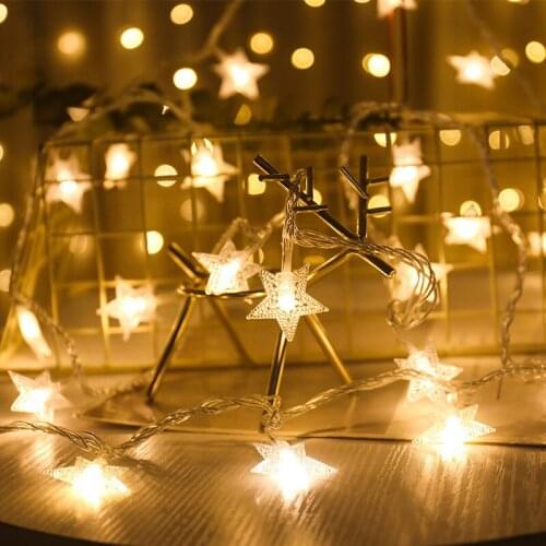 10/20 leds Star Light String Twinkle Garlands Battery Powered Lamp Holiday New Year Christmas Decorations for Home Fairy Lights
