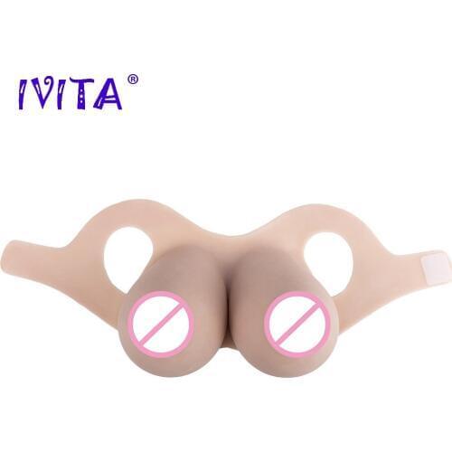 IVITA Top Quality Artificial Silicone Breast Forms False Breast For Crossdresser Transgender Drag-Queen Shemale Fake Boobs