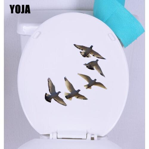 YOJA 21.3X17.3CM Flying Peace Wall Sticker BedRoom Home Decor Toilet Decal Modern Art T3-1190