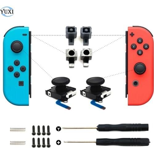 YuXi 3D Analog Joycon Joystick Thumb Sticks Sensor & Lock Buckle Replacement For Nintend Switch NS Joy Con JoyCon Controller