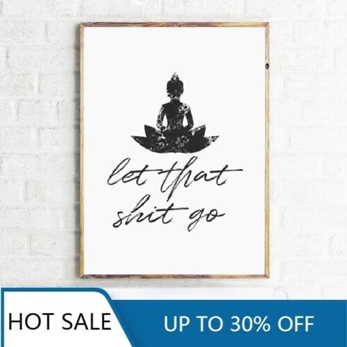 Funny Bathroom Sign Wall Art Canvas Painting Posters And Prints Let that Shit Go Quote For Zen Wall Picture Bathroom Room Decor