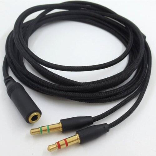 Replacement 2 to 1 Extension Cord Audio Cable for Razer Kraken 7.1 V2 Headphones Adapters Cable
