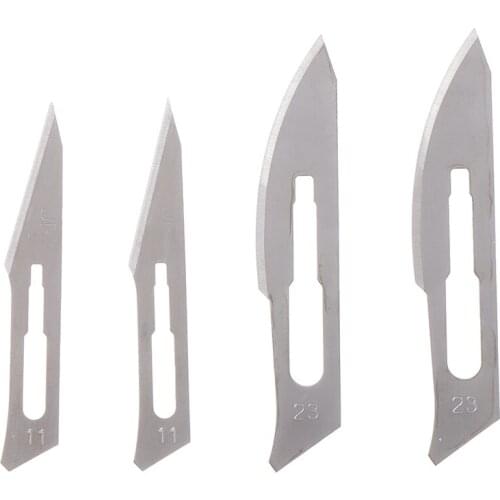 10 Pc 11 \35;-23 \35; Carbon Steel Surgical Scalpels +1Pc4 \35; Handling Scalpel Diy Cutting Tool Repair Animal Surgical
