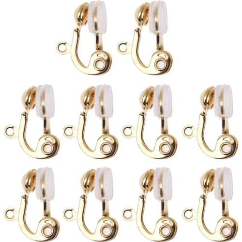 10 Pcs/Set Clip-on Earring Converter Non-pierced Ear Hoop With Comfort Earring Cushion Making Tool Accessories