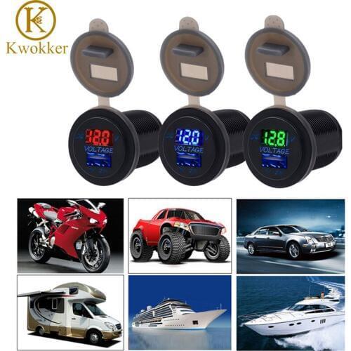 12V Voltmeter 2.1A USB Phone Charger Socket Fast Charging Waterproof Digital Display For Car Boat Marine ATV RV USB Car-charger