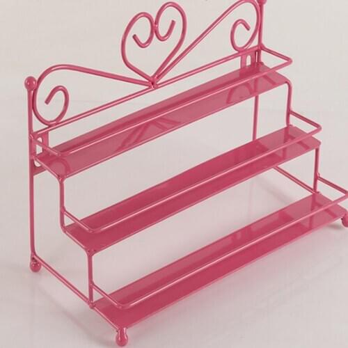 3 Layer Heart Nail Polish Shelf Cosmetic Display Stand Holder Rack Organizer