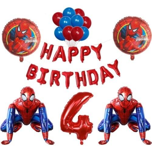 3D Foil super hero man Balloon spiderman Birthday Party Decoration Childrens Toy baby shower balloon Air Globos photo props