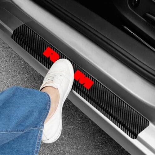 For Dodge RAM 1500 2500 4000 Car Door Sill Scuff Plate Trim 4D Carbon Fiber Sticker Entry Guards Pedal Protect Accessories 4pcs