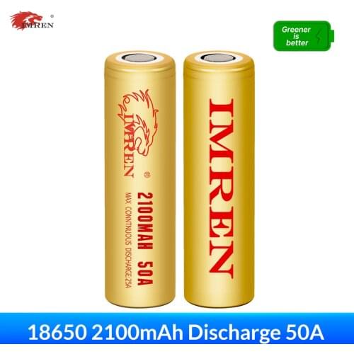 IMREN New Original 18650 3.7V 2100mAh Discharge 50A Battery Rechargeable Battery Li-ion Battery for Flashlights Headlamps Toys