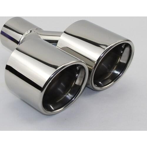 Accessories stainless steel black and bright face without marked Y-type double outlet straight edge exhaust pipe tailpipe