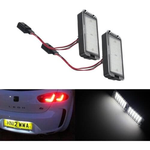 ANGRONG 2x 24 LED License Number Plate Light For Seat Altea Arosa Cordoba Ibiza Leon Toledo