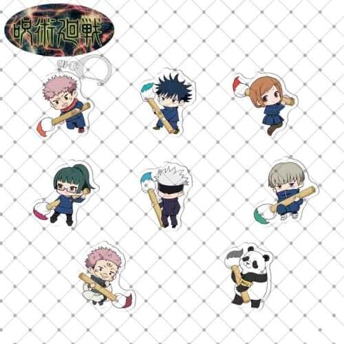 Jujutsu Kaisen Anime Keychain CosplayProps Yuji Itadori Kugisaki Nobara Gojo Satoru Megumi Fushiguro Keyring Acrylic Accessory
