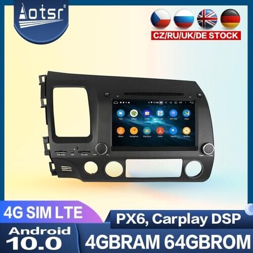 Car DVD Player For Honda Civic 2007-2011 Android Multimedia Player Car GPS Navigation Screen Radio Tape Recorder Auto Stereo 2K