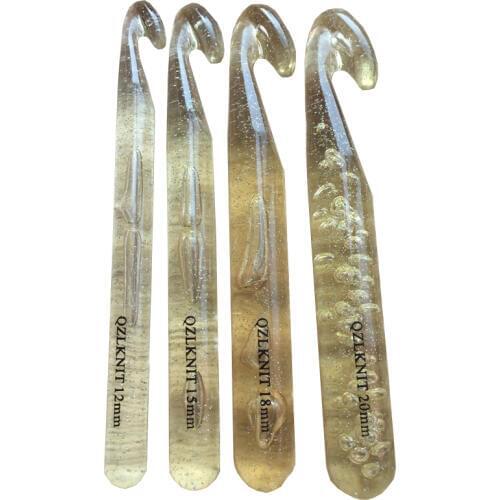 12-20mm Large Carpet Crochet Needle Extra Thick ABS Transparent Yarn Crochet Hook Sweater Shawl Scarf Knitting Weave Craft Tools