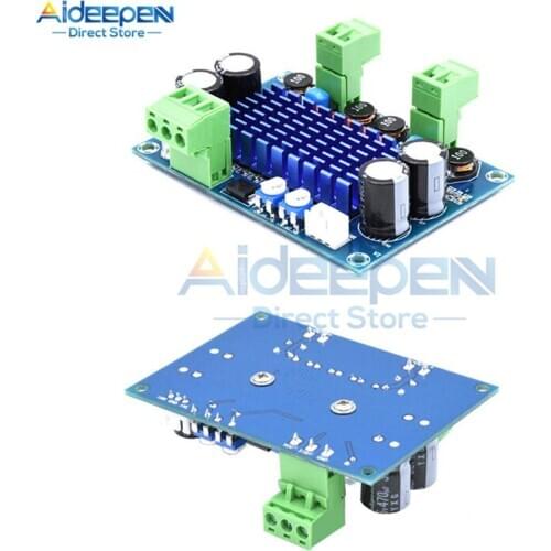 DC 12V 24V XH-M572 High Power Digital Power Amplifier Board TPA3116D2 Chassis Dedicated Plug Input 5V 12V 24V 28V 2*120W Output