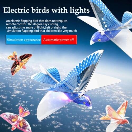 Kids DIY Electric Remote Control Simulation Flapping Wing Bird Toy Light Degree For Kids Toy Led Model With Bird Flying 360 Fly