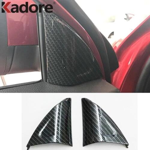 For MG Zs SUV 2017-2018 ABS Carbon Fiber Car Front Window A Pillar Interior Inner Triangle Cover Trim Car Styling