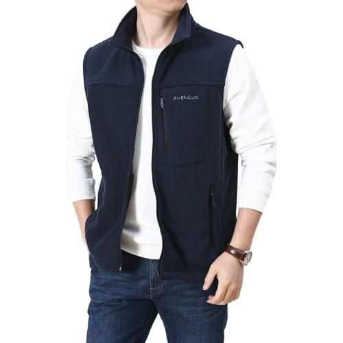 Men new autumn and winter fleece sleeveless fleece vest outdoor windproof sports and leisure vest waistcoat mens trendy jacket