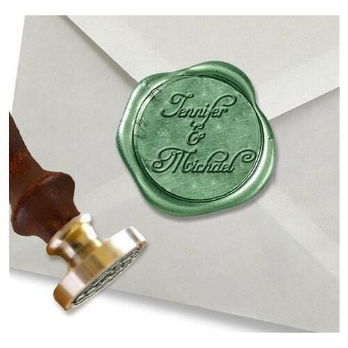 Personalized Couples Custom Wax Seal Stamp on a 1" die- choice of font