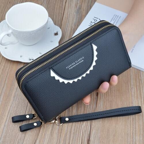 Double Zip Wallet Ms Women Long Large Capacity Clutch Doublecoin Purse Phone Bag Korean Multi-Card Wallet Clutch