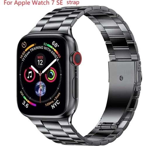 For Apple Watch Se strap series 6 5 4 3 2 Stainless steel strap 38mm 40/44mm ultra-thin wristband For Apple Watch metal bracelet