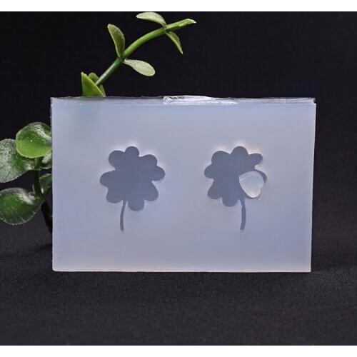 Mini Mini Lucky Four-leaf Clover Shape Silicone Epoxy Resin UV Glue Crafts Mold Creative DIY Art Pendant Brooch Jewelry Tool