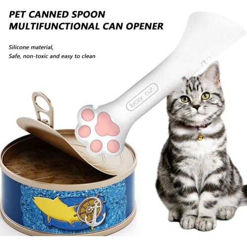 Multifunction Pet Canned Spoon Jar Opener Kitten Puppy Feeding Mixing Wet Dry Food Scoop Cat Dog Feeder Shovel Pets Tableware