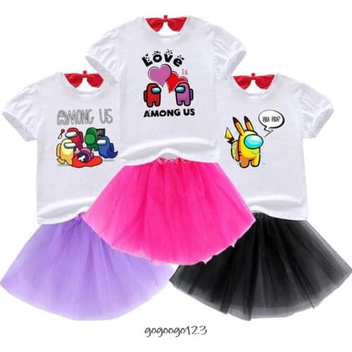 Fashion Birthday Game Among Us Dress Girls Toddler Outfits Tutu Dresses Princess Party Dress summer