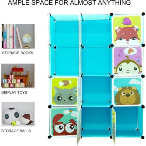 Cartoon Kids Plastic Wardrobe Baby Wardrobe Children Bedroom Coat Cabinet Organizer Storage Home Furniture HWC