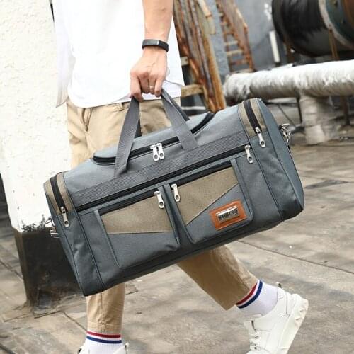 Men Hand Bag Large Capacity Luggage Travel Duffle Bags Canvas Travel Bags Weekend Shoulder Bags Multifunction Outdoor Duffel Bag