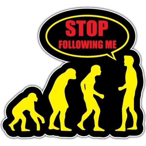 Creative Human Evolution Dont Follow Me Car Stickers Pvc Personality Fashion Auto Window Decals Waterproof Decoration