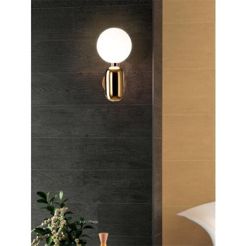 Bedroom Bedside Big Ball Glass Wall Lamps Study LED Sconces Wall Lighs Modern Aisle Corridor Balcony Nordic Living Room Fixtures