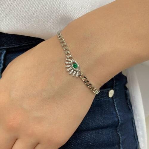 New Hot SaleTennis Bracelet 925 Silver Original Turkish Evil Eye Charm Bracelet Lucky Eye For Women Boho Femme Jewelry עין הרע