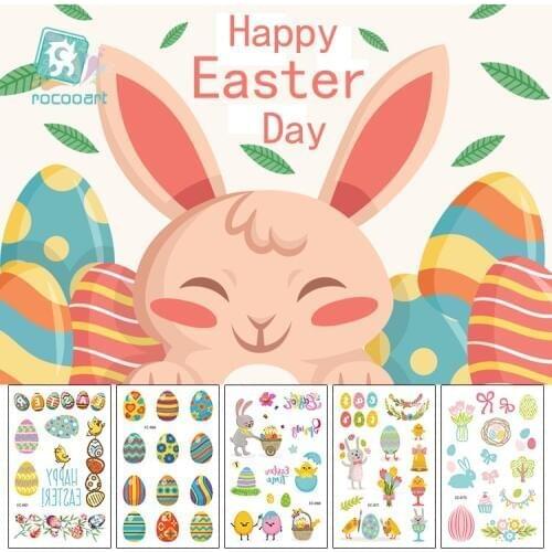 Easter Party Favors Assorted Easter Theme Temporary Tattoos Bunny Dinosaur Easter Egg Design Temporary Tattoos For Children