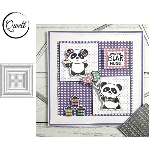 QWELL Matrix Layered Square Nesting Metal Cutting Dies DIY Paper Cards Crafts Decoration Album Making Template 2020 New Die Cut