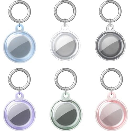 Silicone Protective Case For Airtag Cover Hangable Keychain Locator Anti-scratch Anti-fall Case For Apple Airtags Accessories