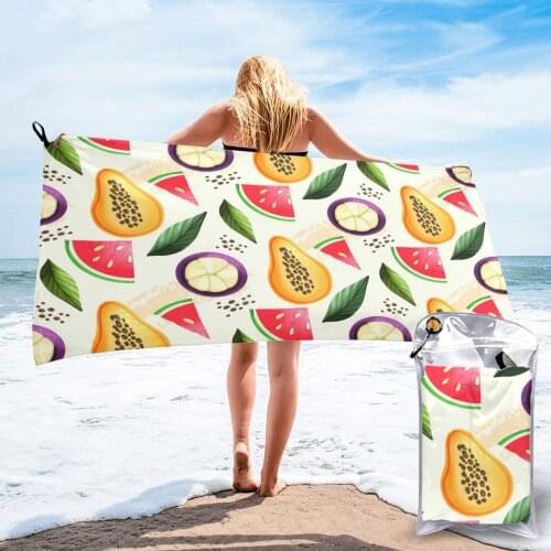 Ultralight Compact Quick Drying Towel Tropical Fruits Microfiber Camping Hiking Hand Face Towel Outdoor Travel Kits