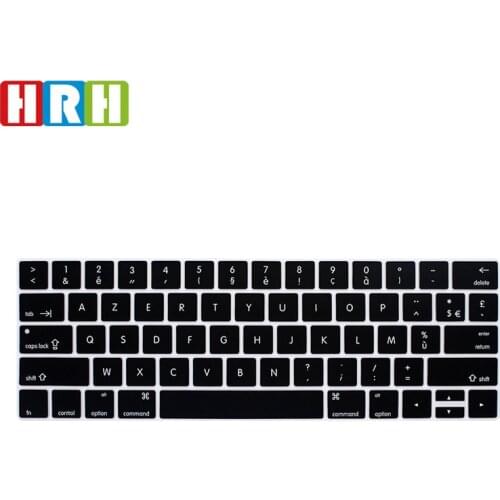 HRH French Azerty Ultra- thin Silicone Keyboard Covers Skin for Mac Pro 13" 15 A1706 A1707 A1989 A1990 with Touch Bar US Version