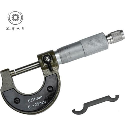 Outer diameter micrometer boxed foreign trade micrometer carbon steel gauge 0-25mm spiral micrometer measuring tool