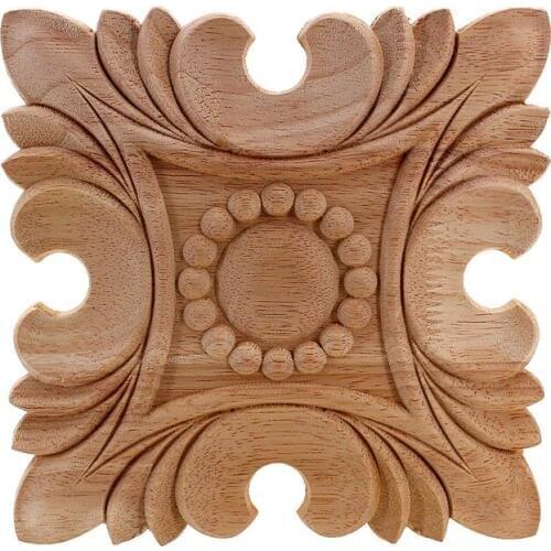 VZLX HOT Vintage Floral Carved Corner Wall Cabinet Furniture Decorative Figurines Wood Appliques for Home Decoration Accessories