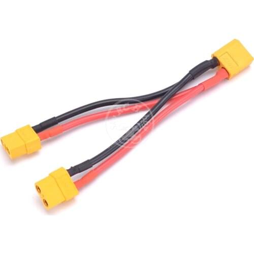 XT60 Male to Dual Female Parallel Connector Y Splitter Cable Wire 14AWG 1 Male to 2 Female for RC Lipo Battery