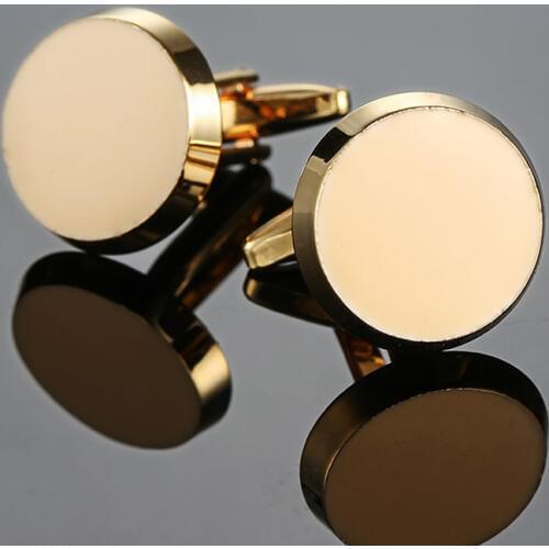 Free shipping, golden round cufflinks fashion mens shirt cufflinks senior designer elaborately designed brand shirt buttons