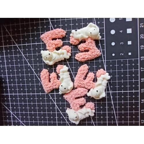 1pcs/lot resin flat back lovely letter e with dog 30mm Scrapbook Embellishment DIY Phone Decoration