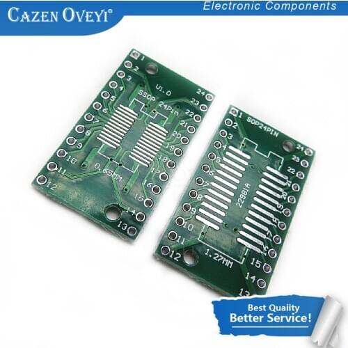 10pcs/lot SOP24 SSOP24 TSSOP24 to DIP24 PCB Pinboard SMD To DIP 0.65mm/1.27mm to 2.54mm DIP Pin Pitch PCB Board Converter Socket