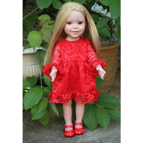 18inch Full Vinyl Silicone Dress Up Dolls Bonecas Princesas Girl Lifelike Kids Play House Toys Playmates Birthday Gifts Juguetes