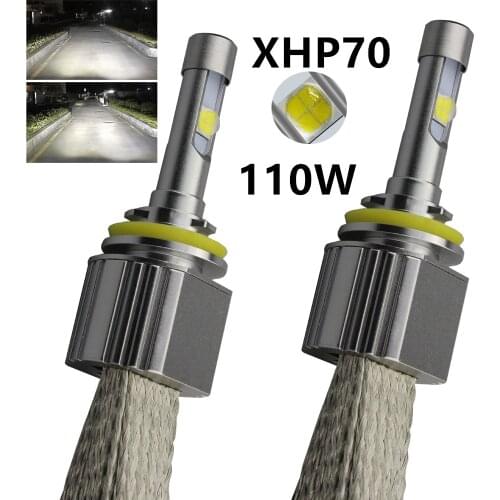 2pcs Car Led Headlight H11 XHP70 6000K 110W 13200LM LED H4 H7 H8 H9 D2S HB3 9005 HB4 HIR2 9012 H3 led Car Styling Fog lamps 12V