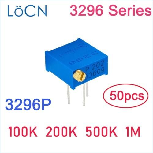 3296P 100K 200K 500K 1M Trimming Trim Pot Trimmer Potentiometer 3296 3296P-1-104 3296P-1-204 3296P-1-504 3296P-1-105 50PCS LoCN