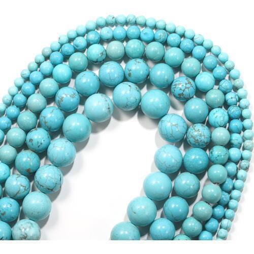 4-12MM Natural Stone Blue Turquoises Frosted Stone Beads Matte Round Loose Spacer Beads DIY Bracelet Jewelry Accessories